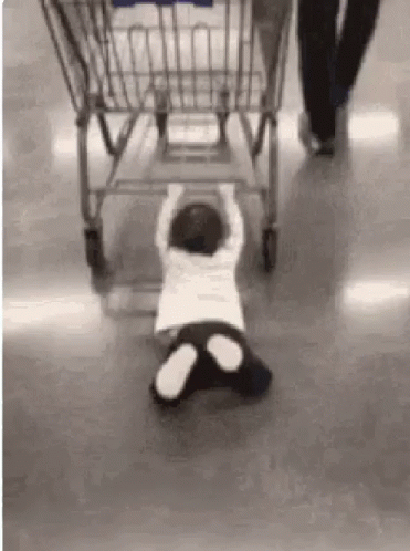 Walmart Funny Baby Hang Up On Grocery Cart GIF