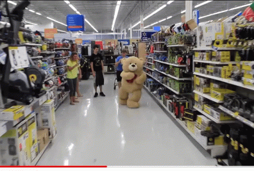 Walmart Funny Bear Running GIF