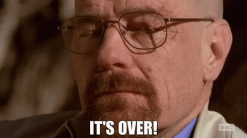 Walter White Falling Blank Stare It's Over GIF