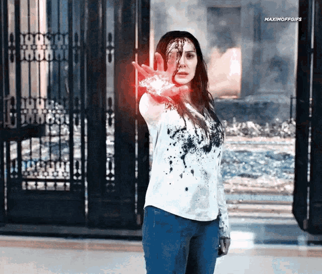 Wanda Maximoff Bloody Face Eye Zoom GIF