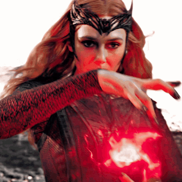 Wanda Maximoff Charging Up Power Ready To Attack GIF