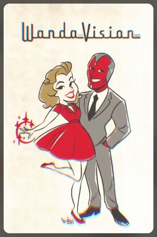 Wanda Maximoff Vision Couple Date Night Glitch GIF