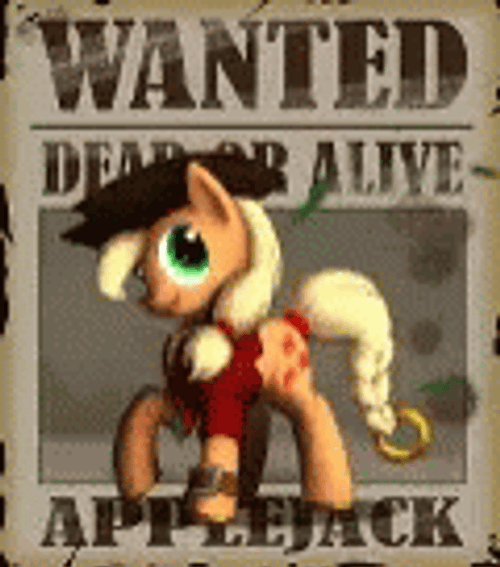 Wanted Applejack Poster Mlp GIF