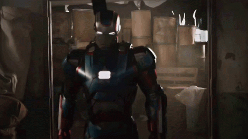 War Machine Aiming His Guns GIF