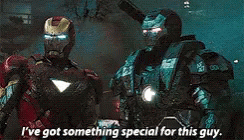 War Machine And Iron Man With Dirty Armors GIF