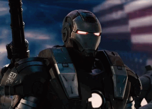 War Machine Directing His Gun GIF