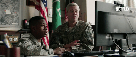 War Machine General Glen Mcmahon With A Soldier GIF