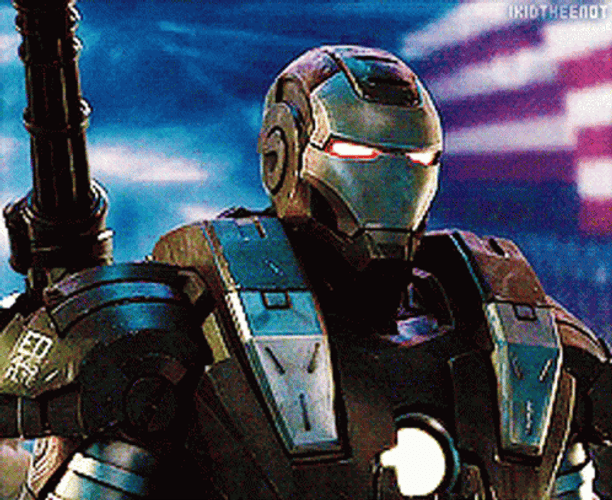 War Machine Marvel James Rhodes Machine Gun GIF