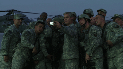 War Machine Soldiers Taking Group Photo GIF