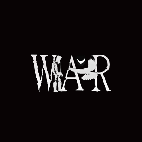 War Text on Black Background