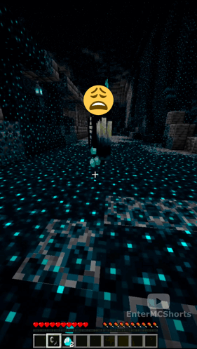 Warden Minecraft With Sad Emoji Face GIF