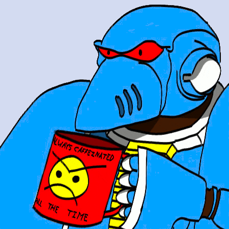 Warhammer Bill Holding Coffee Cup GIF