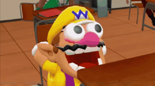 Wario At The Library GIF