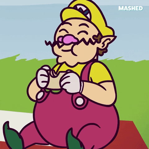 Wario Eating Sandwich GIF
