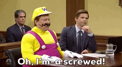 Wario Oh I'm Screwed GIF