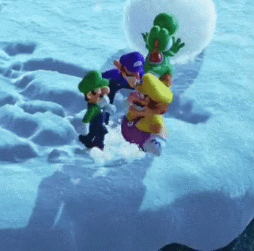 Wario Snow Party GIF