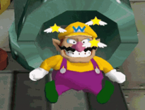 Wario Watching Flying Birds GIF