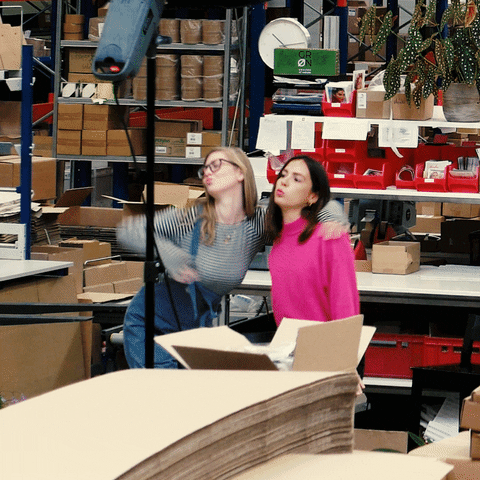 Warming Up With My Bestfriend In Shopping Mall GIF