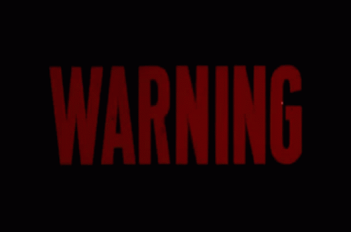 Warning Glowing Red on Black Background