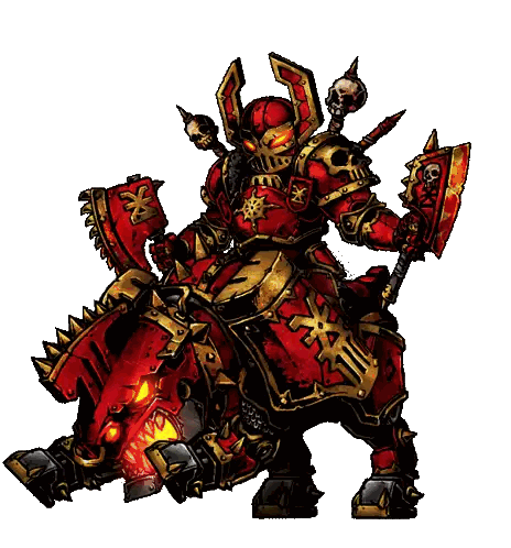 Warrior Riding Red Monster