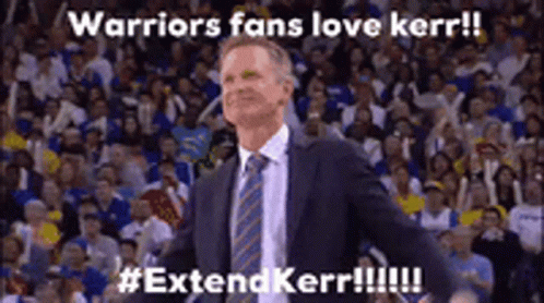 Warriors Fans Cheering Steve Kerr GIF