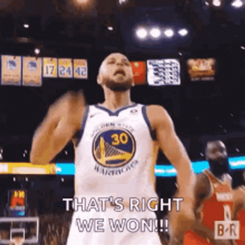 Warriors Stephen Curry Screaming We Won GIF