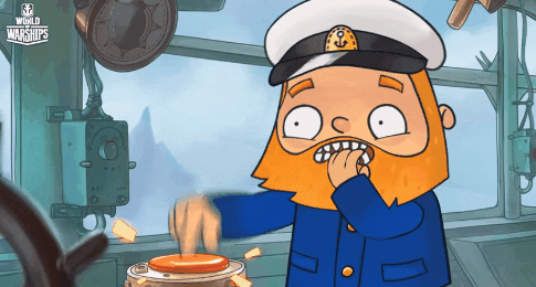Warship Captain Pressing Button GIF