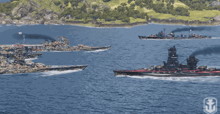 Warships Animated Passing Through GIF