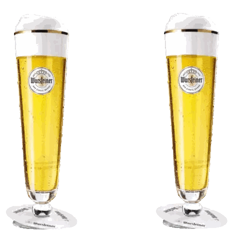 Warsteiner Beer Glasses With Foam