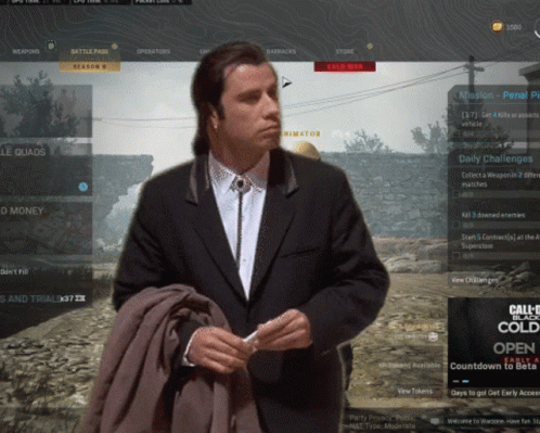 Warzone Lobby John Travolta Meme GIF