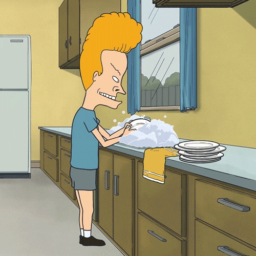 Washing The Dishes Beavis GIF