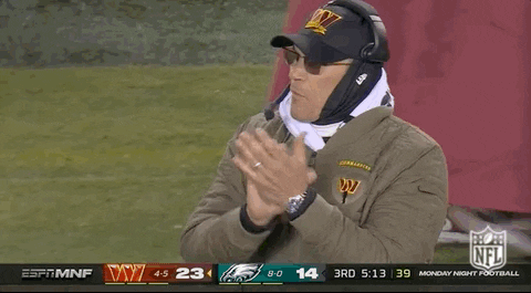 Washington Commanders Coach Claps Hand GIF