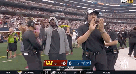Washington Commanders Coach Claps Hand Looks Player GIF