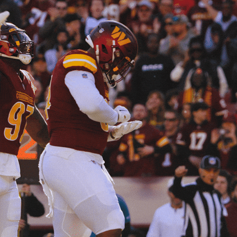 Washington Commanders Daron Payne Walking Signs Glove GIF