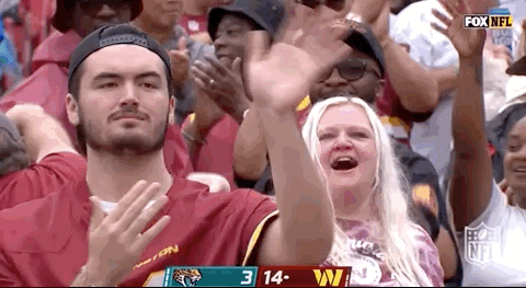 Washington Commanders Fan Waives Arm GIF