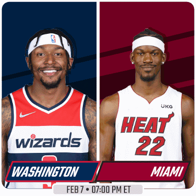 Washington Wizards and Heat Players on Poster