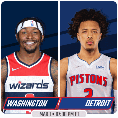 Washington Wizards vs Detroit Pistons Mar 1 07:00 PM ET