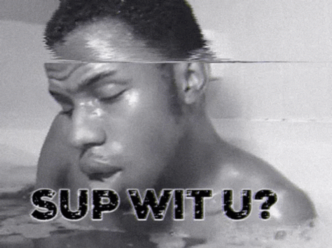 Wassup Glitchy Black Man Hot Tub GIF