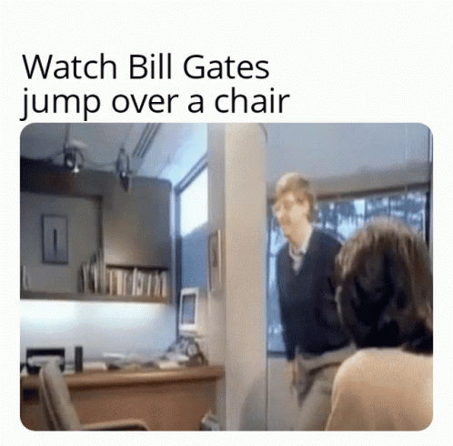 Watch Bill Gates Jump Over a Chair