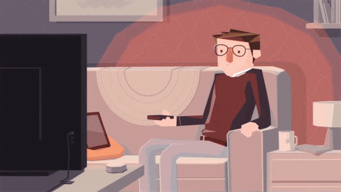 Watching Tv In Couch Animation GIF