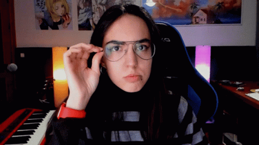 Watching You Through Glasses Down GIF