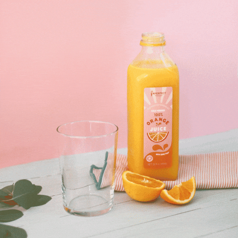 Water And Orange Making Juice Pouring GIF