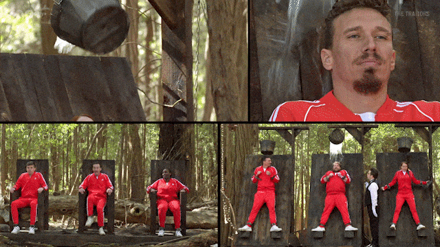 Water Drenched Game Show Contestants GIF