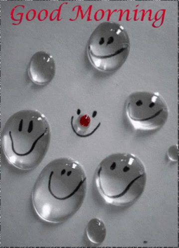 Water Droplets Good Morning Emoji GIF
