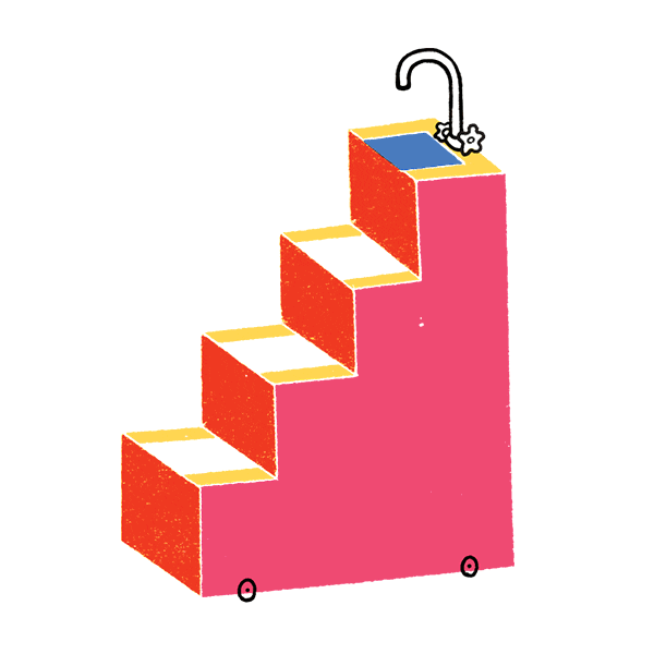 Water Pouring Overflow Stairs GIF