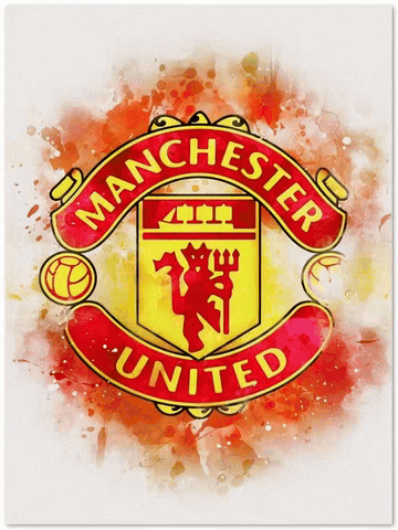 Watercolor Manchester United Logo