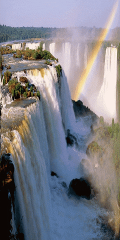 Waterfall Aesthetic Nature View Rainbow GIF
