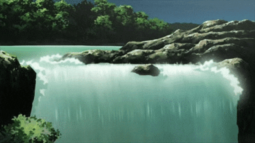 Premium Photo | Anime Waterfall background