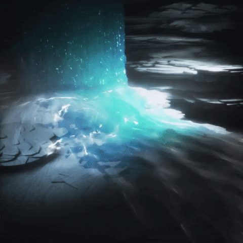 Waterfall Cave Glitter Shine Change Color Effects GIF