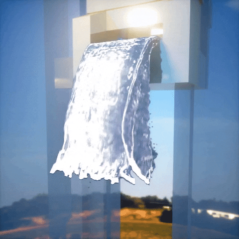 Waterfall Glass Motion Design Stream Sculpture GIF